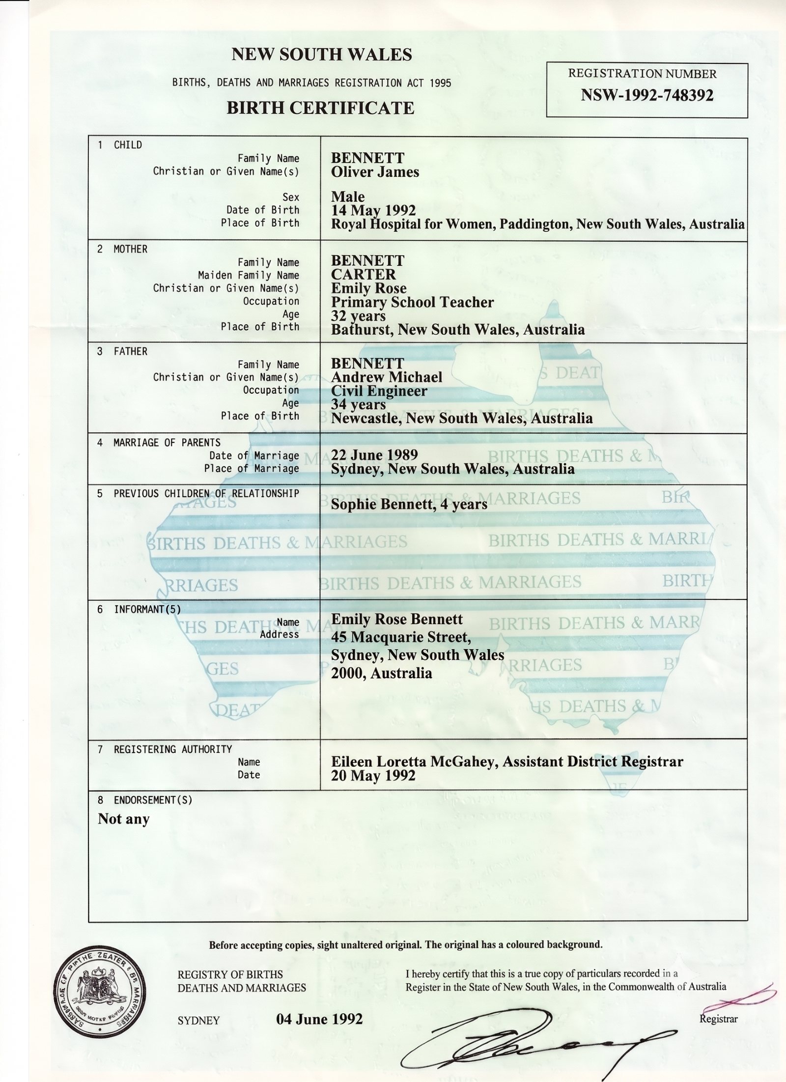 Birth Certificate