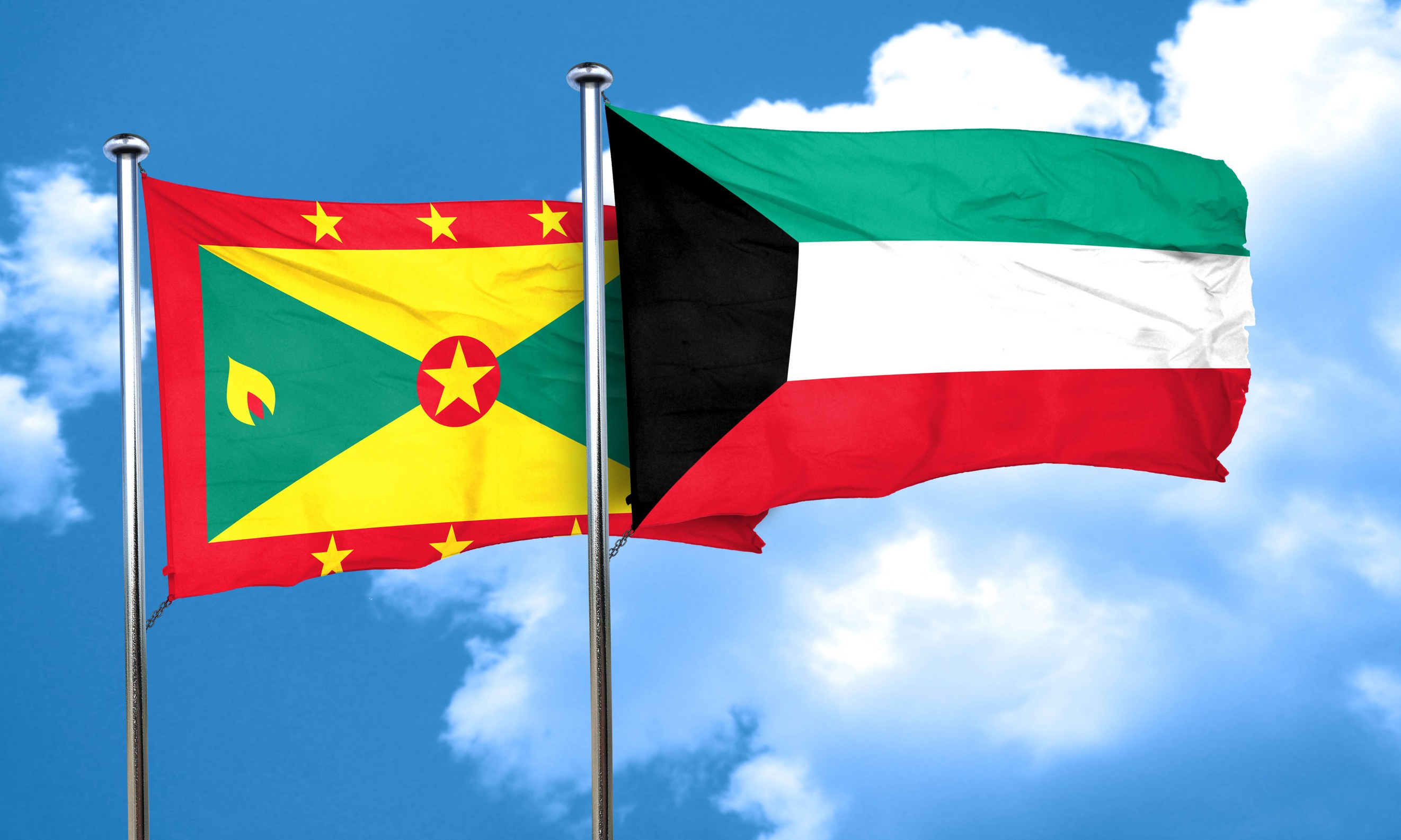 Grenada Flag With Kuwait Flag