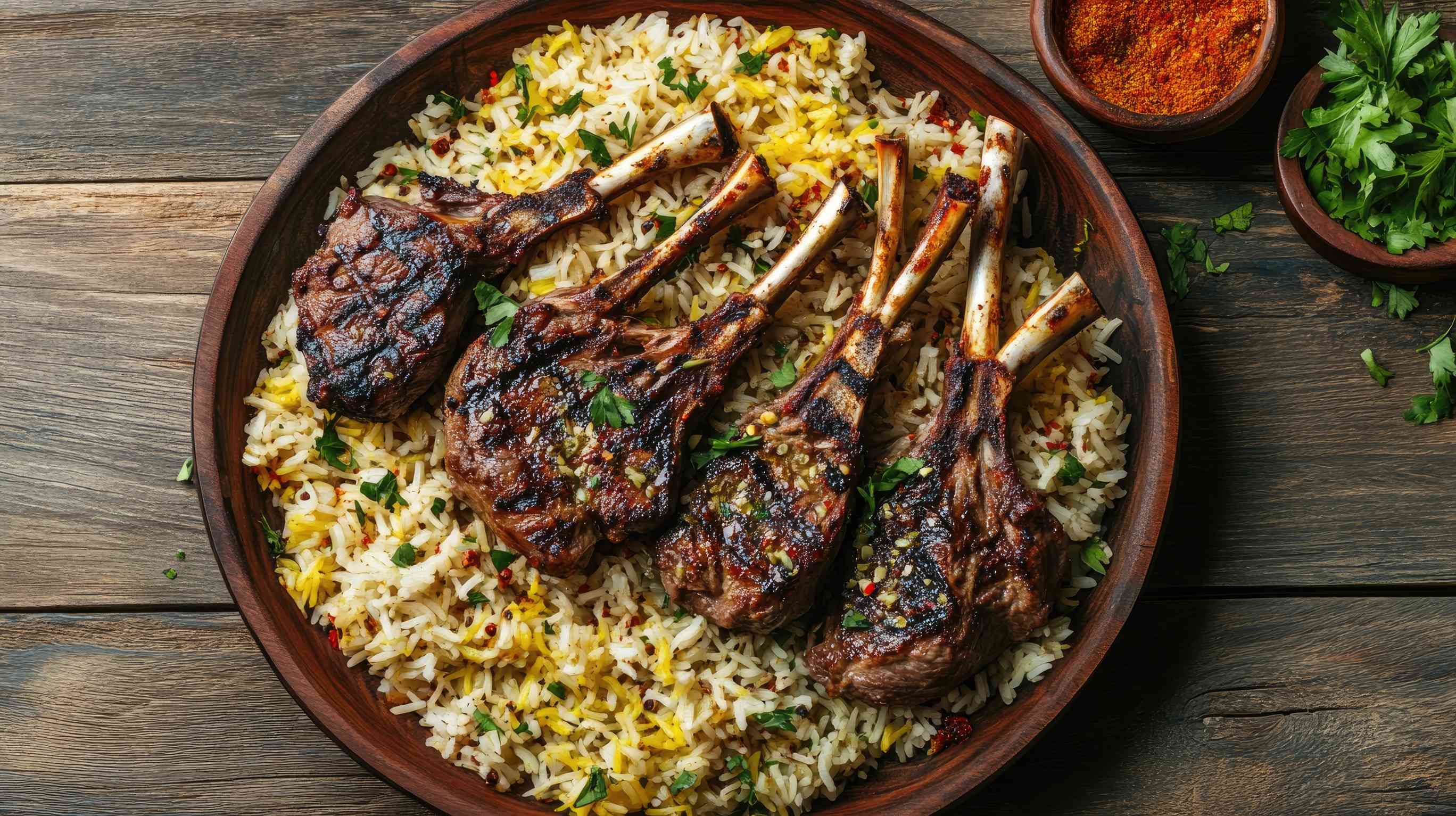 Grilled Lamb Over Rice