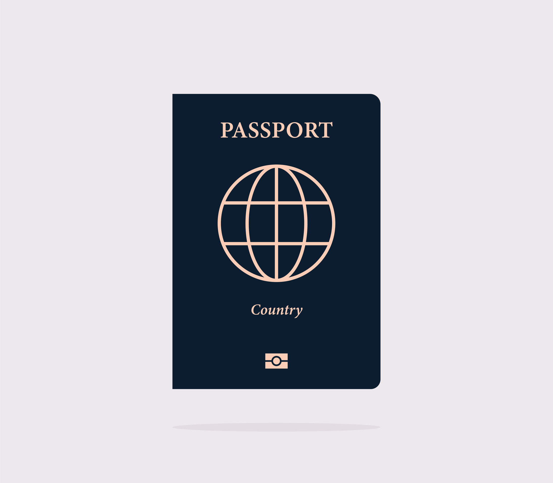 International Passport And On White Background Flat