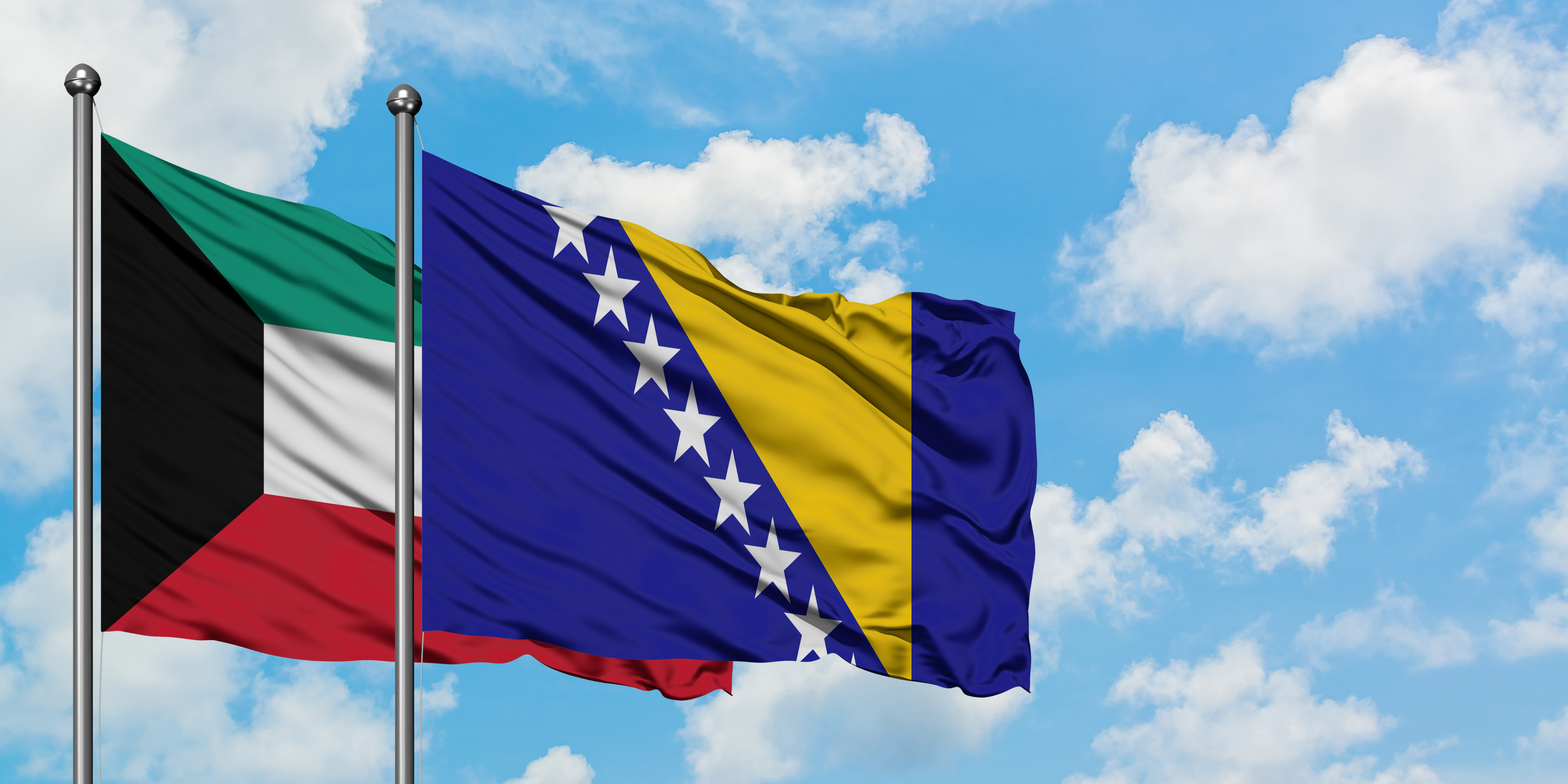 Kuwait Bosnia Herzegovina Flags Evisa