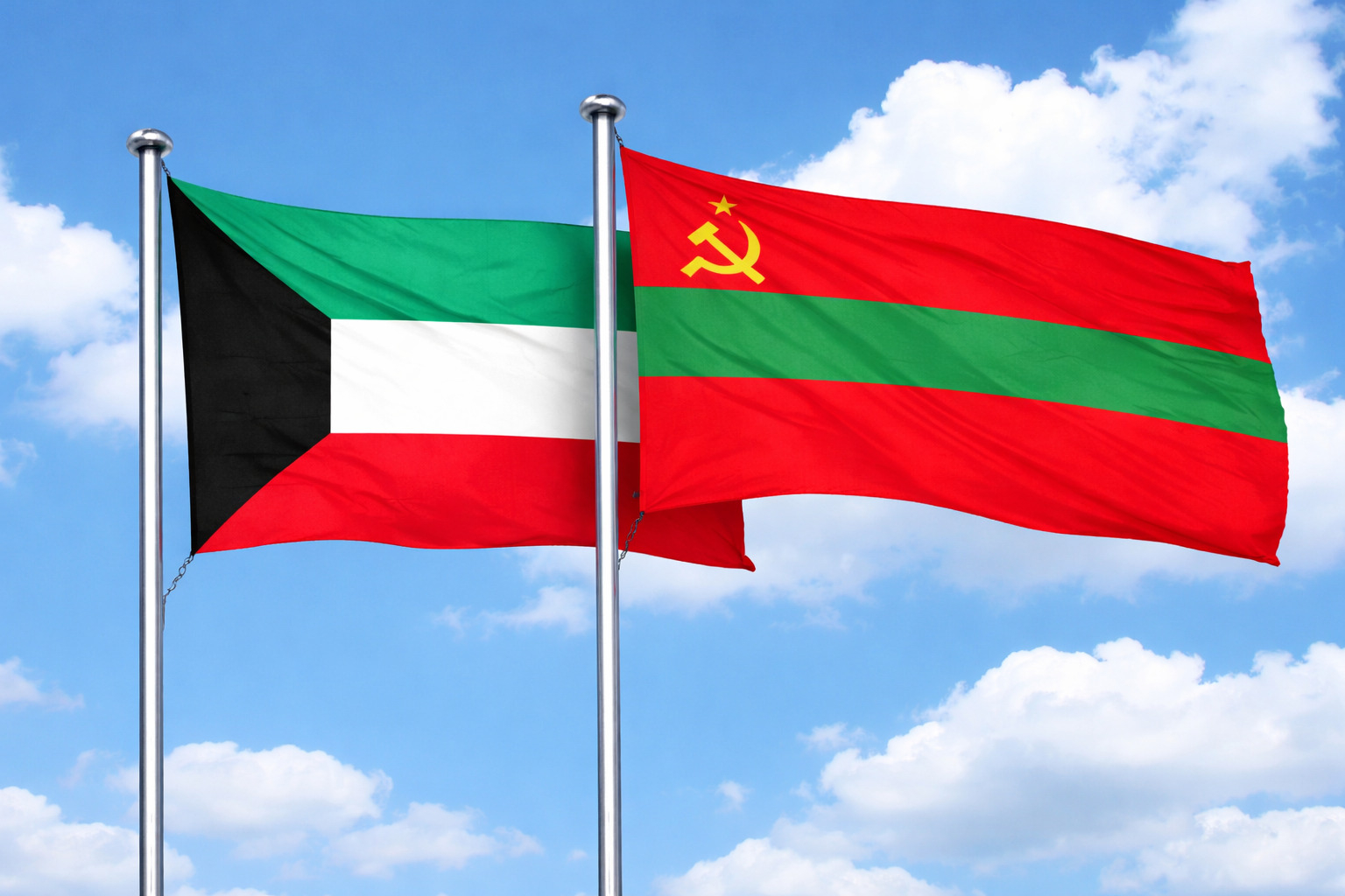Kuwait Flag With Transnistria Flag