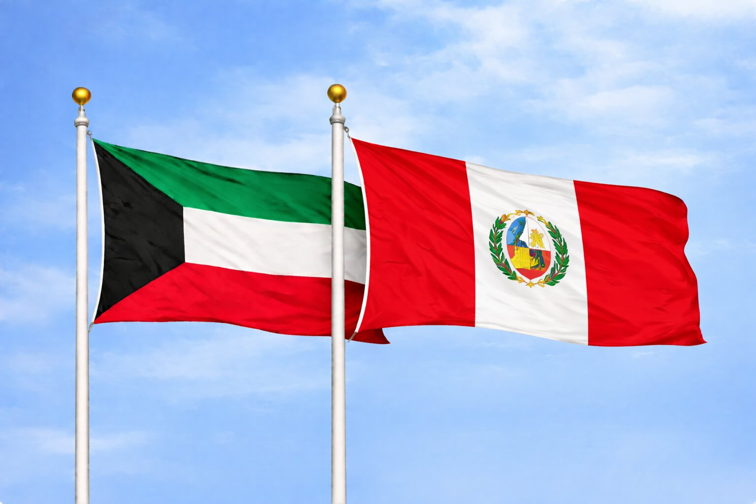 Kuwait Peru Country Flags