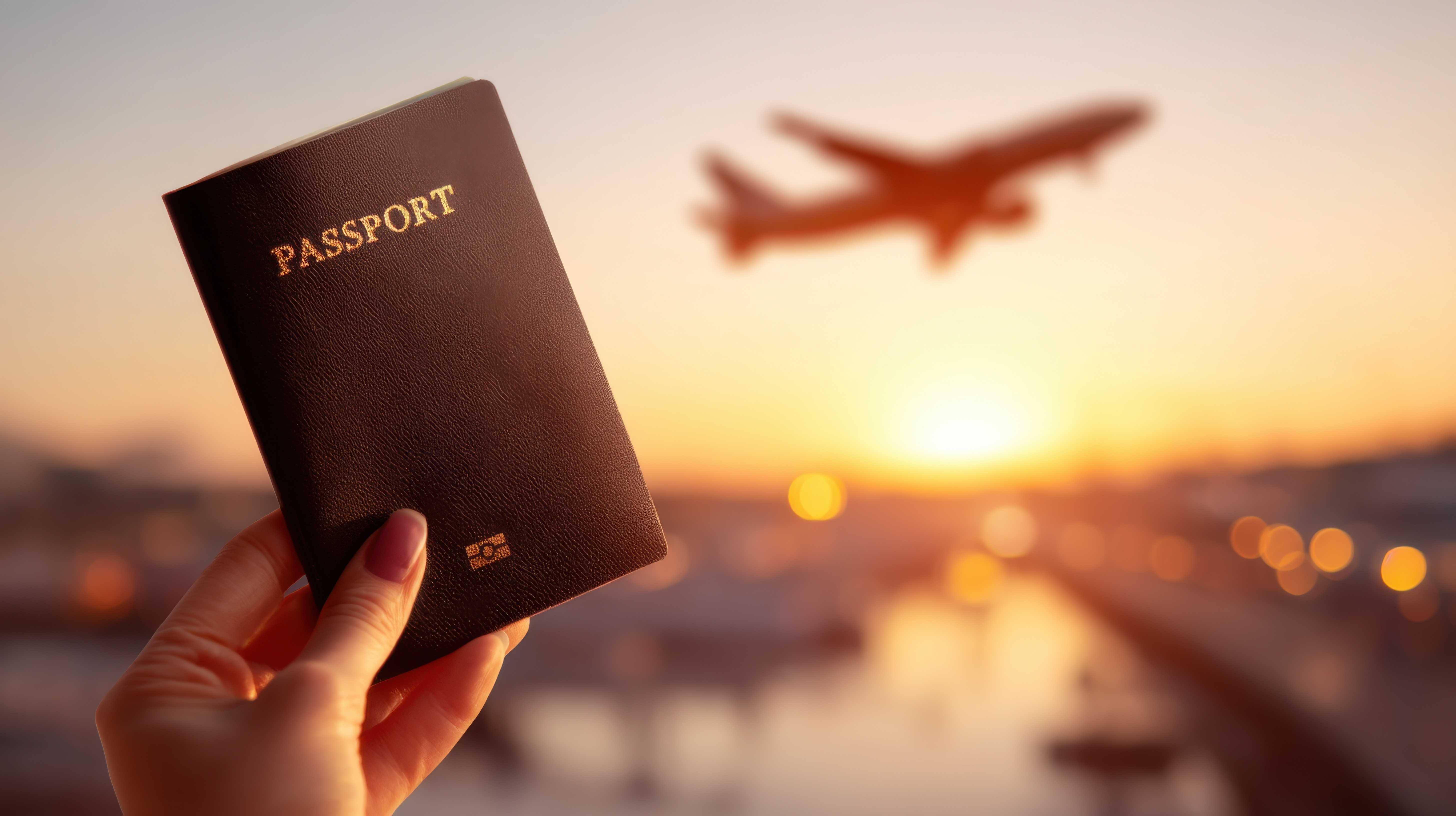 Passport Against A Beautiful Sunset