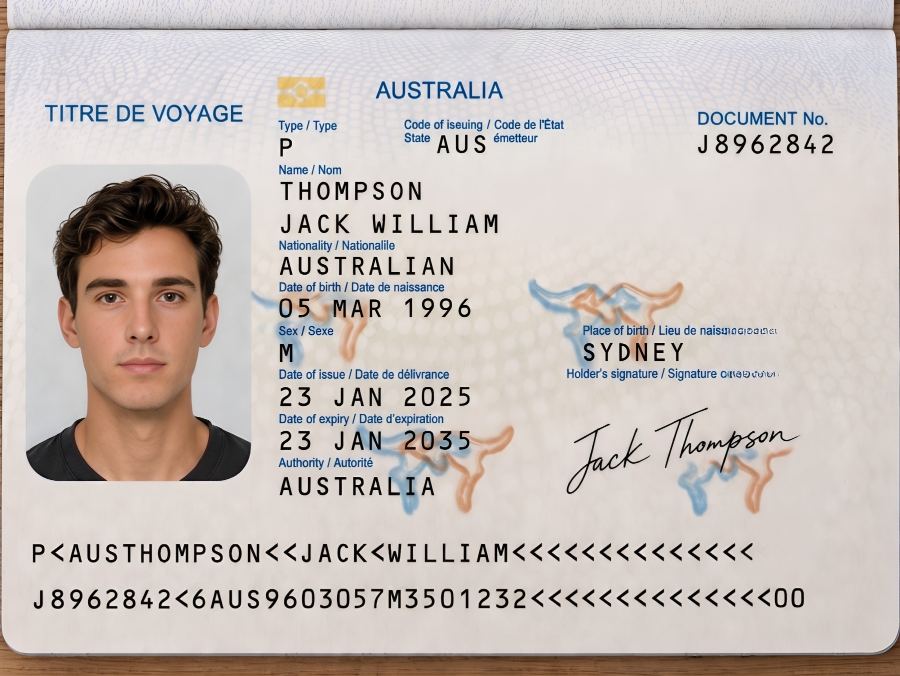 Sample Of Australian Passport Biopage